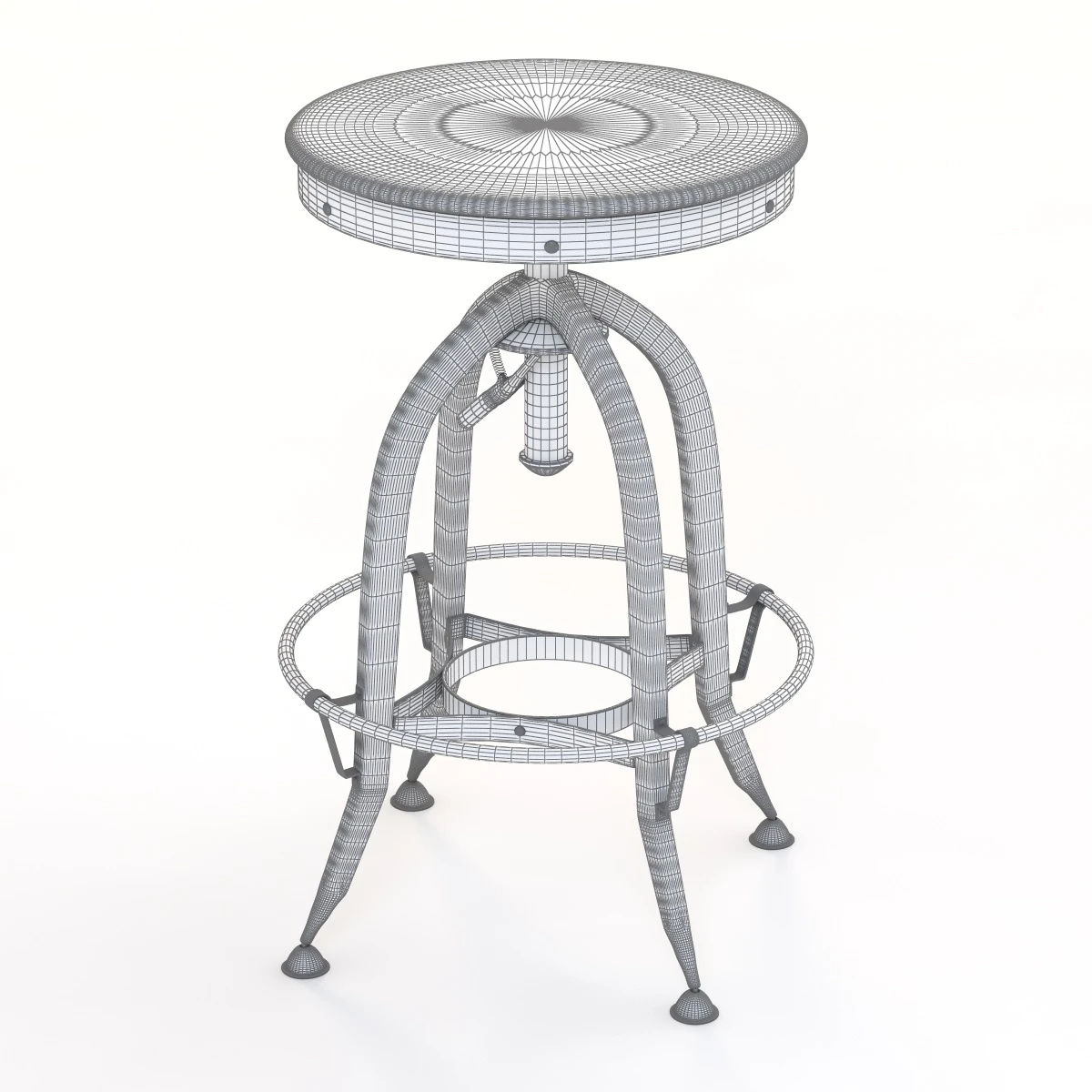 Detail Vintage Toledo Barstool 3D Model_07